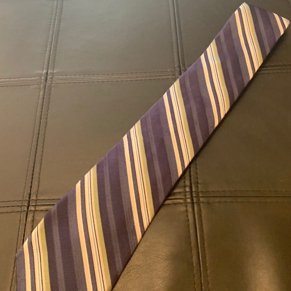 Calvin Klein Navy Stripe Silk Tie